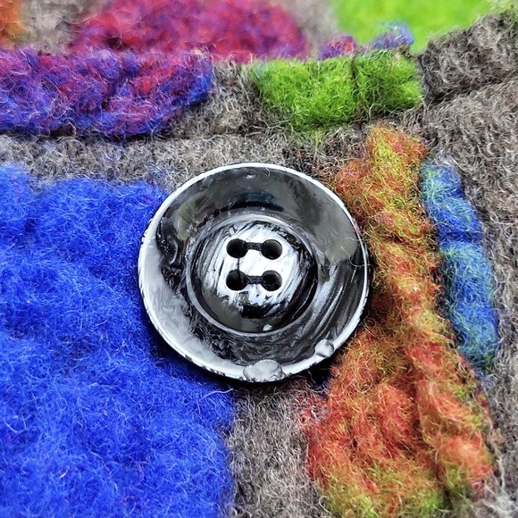 Charlotte & Louis Wool Blend Colorful Jacket Size EU 48 / US 16 - Picture 4 of 12